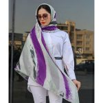 ست با شال بنفش