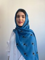 شال آبی طرح نهنگ