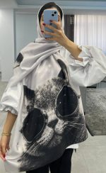 شال طرح گربه