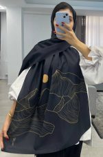 شال مشکی طرح ماه